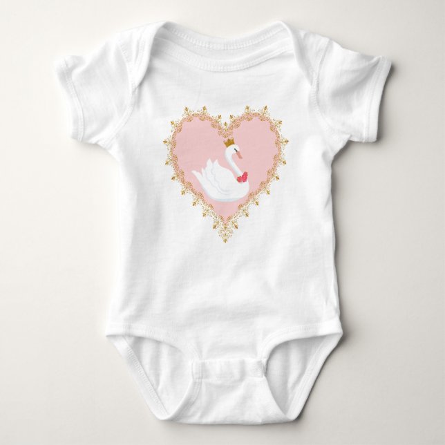 Swan Princess Ballet Onsie Baby Bodysuit (Front)