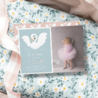 Swan Princess Modern Blue Girl Birthday Photo