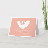 Swan Princess Modern Pink Girl Birthday Thank You