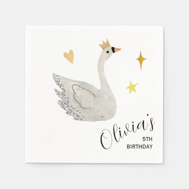 Swan Princess Paper Napkins (Front)