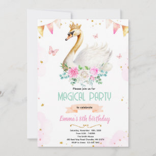 Swan princess party invitation