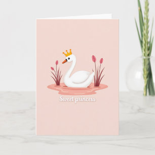 Swan Princess Pink Pattern Card