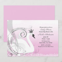 Swan Princess Silver White Pink Baby Shower