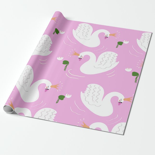 Swan Princess Wrapping Paper (Unrolled)