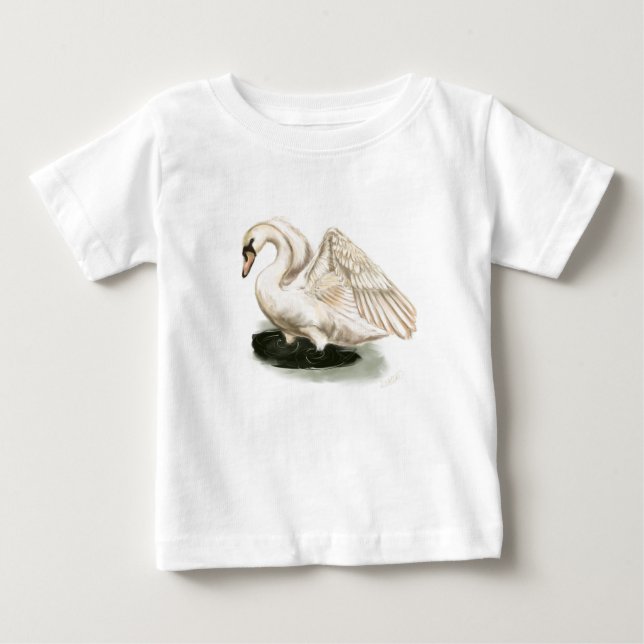 Swan Print Baby Tutu Bodysuit (Front)