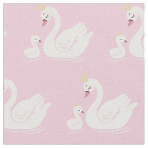 Swan Queen Princess Crown Baby Cute Nursery Fabric