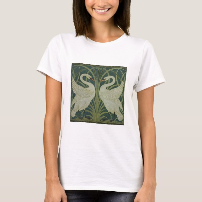 'Swan, Rush and Iris' wallpaper design T-Shirt (Front)