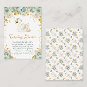 Swan Sage Green and Gold Roses Display Shower Enclosure Card