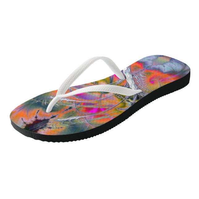 Swan Song Psychedelic Fractal Jandals (Angled)