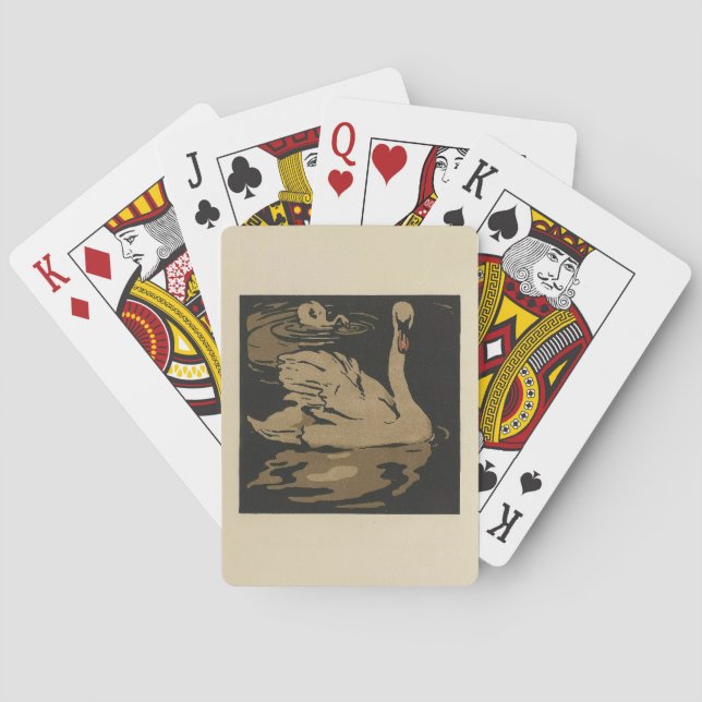 Swan - Square Animals Illustration Playing Cards (Back)