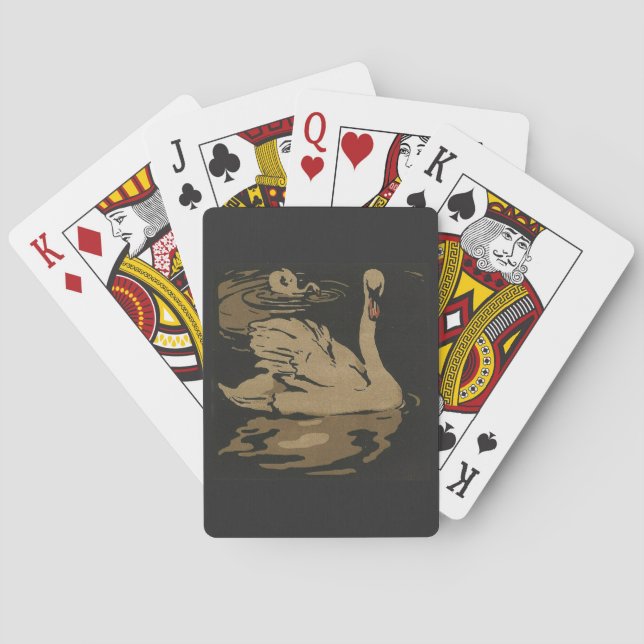 Swan - Square Animals Illustration Playing Cards (Back)