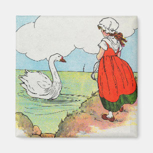 Swan, Swan Over the Sea Mother Goose Nursery Rhyme Magnet
