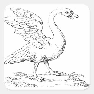 Swan Symbol of Love and Fidelity Fine Art Square Sticker