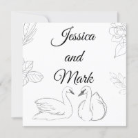 Swan Theme Wedding Enclosure Card