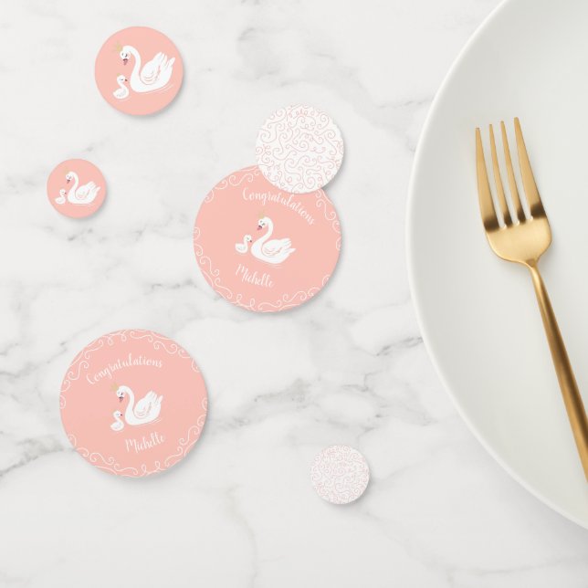 Swan Vintage Baby Shower Confetti (Group)