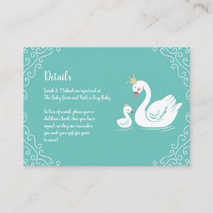 Swan Vintage Baby Shower Enclosure Card