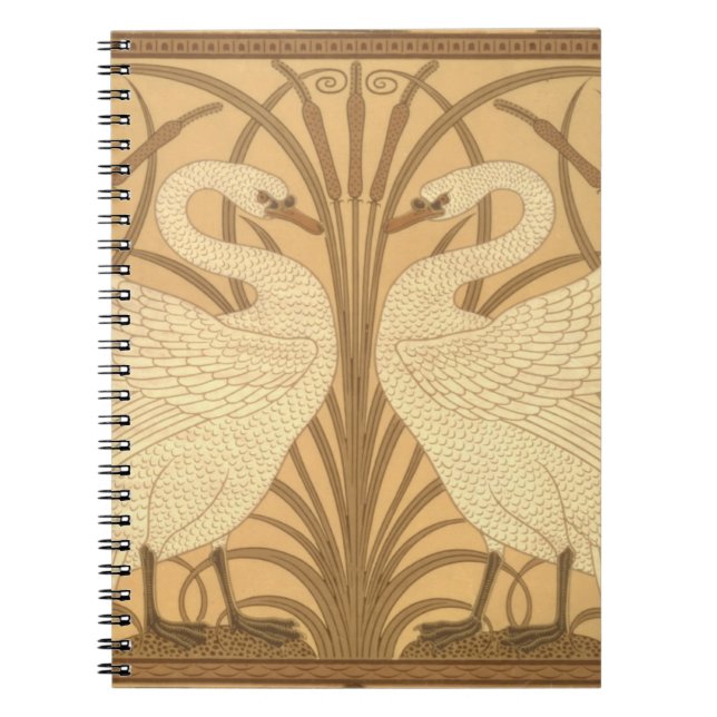 Swan wallpaper design spiral notebook (Front)