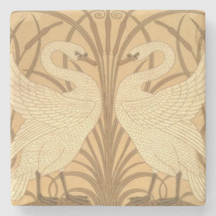 Swan wallpaper design stone coaster