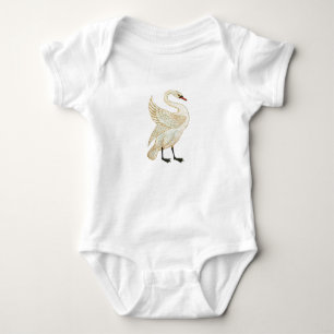swan water fowl lakes ponds rivers baby bodysuit