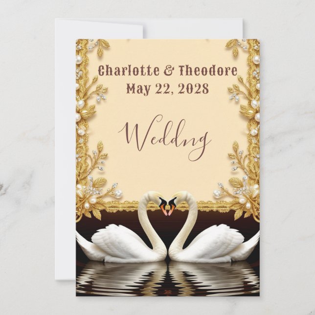 Swan Wedding Celebration Invitation (Front)