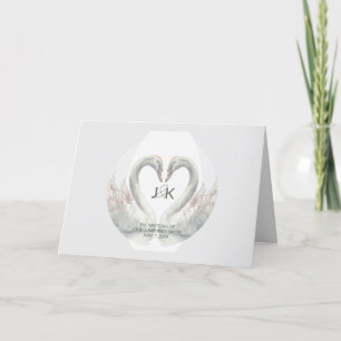 Swan Wedding Folded Program Programme