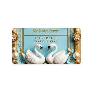 Swan Wedding Frame For Luxury Wedding Decor ✨ Label