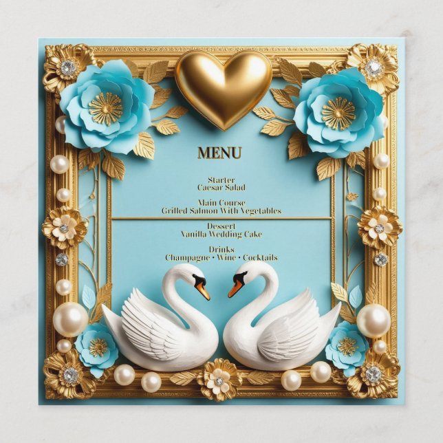 Swan Wedding Frame For Luxury Wedding Decor ✨ Menu (Front)