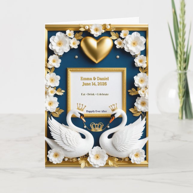 Swan Wedding Frame For Luxury Wedding Decor ✨ Programme (Front)