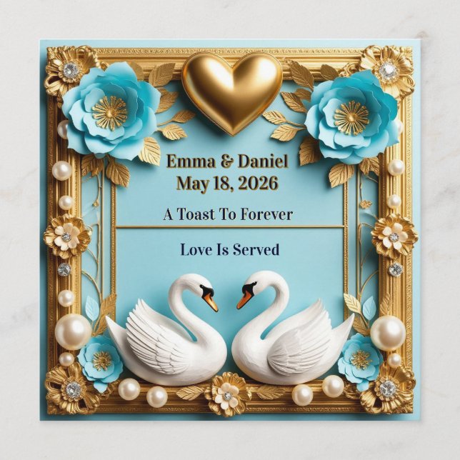 Swan Wedding Frame For Luxury Wedding Decor ✨ Programme (Front)