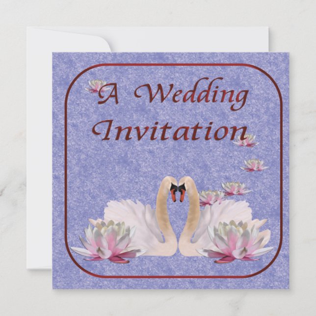 Swan Wedding Invitation (Front)
