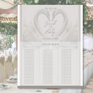 Swan Wedding Seating Chart Poster