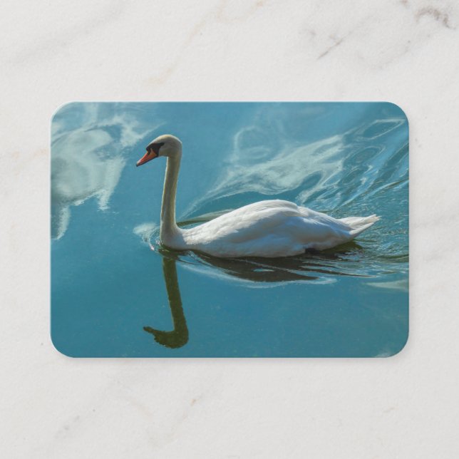 Swan with Cloud Reflections Business Card (Front)
