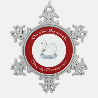 Swan with Holly Seventh Day of Christmas Ornament