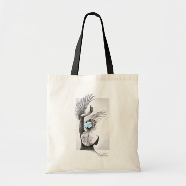 Swan Woman dancer Elegant Ballet Surreal art Tote Bag (Front)