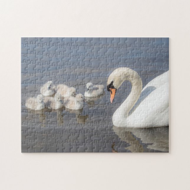 Swan & Young Cygnets Jigsaw Puzzle (Horizontal)