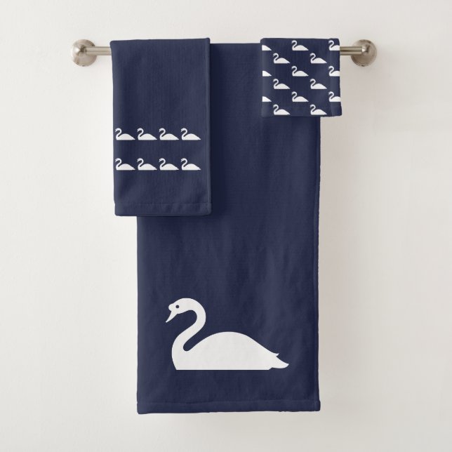 Swane BathOcean Blue & white towel set (Insitu)