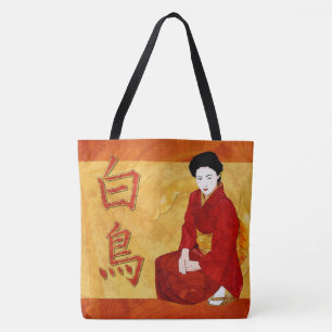 SwanGeisha Japanese Folk Art Tote Bag
