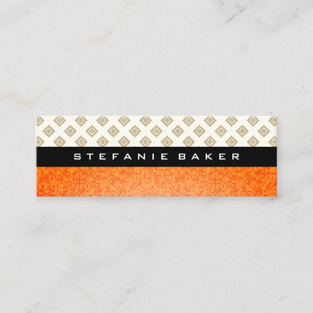 Swank Stylish Patterns Mini Business Card (Front)