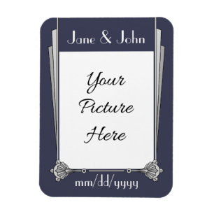 Swanky Art Deco in Blue Save-the-Date Magnet