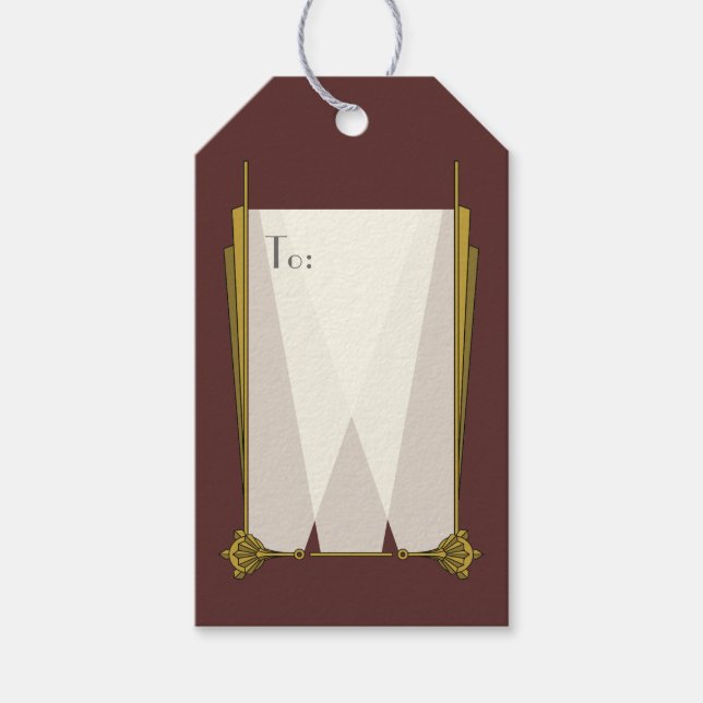 Swanky Art Deco in Red Gift Tag (Front)