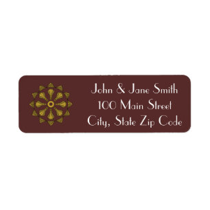 Swanky Art Deco in Red Return Address Label