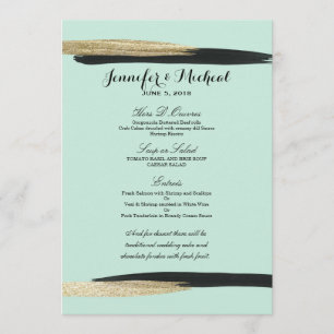 Swanky Chic Faux Gold and Black Brushstrokes Menu