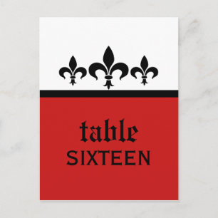 Swanky Fleur De Lis Table Postcard, Red Postcard