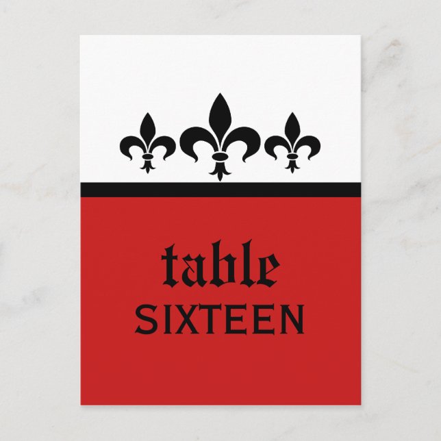 Swanky Fleur De Lis Table Postcard, Red Postcard (Front)