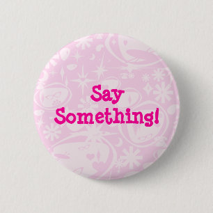 Swanky Retro Pink 6 Cm Round Badge