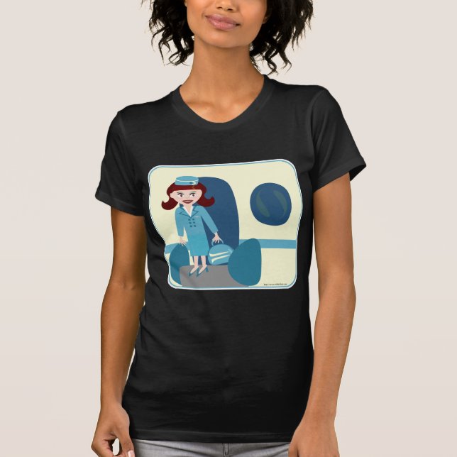 Swanky Sixties Stewardess dark T-Shirt (Front)