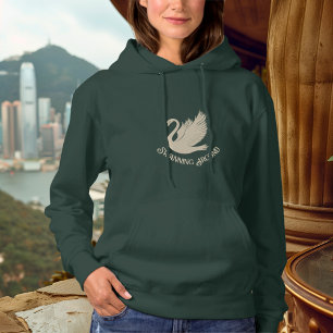 Swanning – Elegant Champagne Gold Swan Hoodie