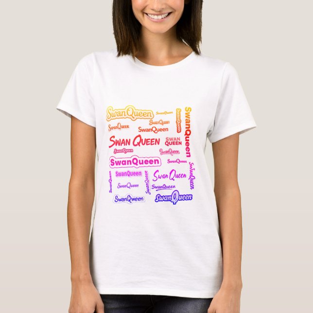 SwanQueen Word Cloud T-Shirt – Bold Fandom Pride D (Front)
