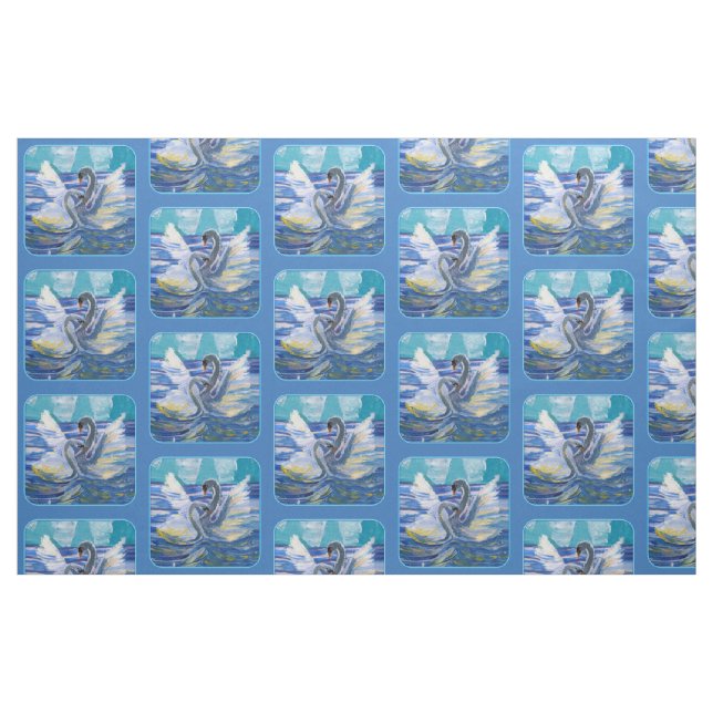 Swans "Art by Kids" Fabric (Fat Quarter)
