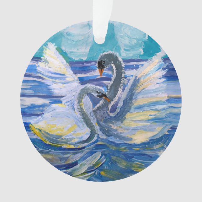Swans "Art by Kids" Ornament (Front)